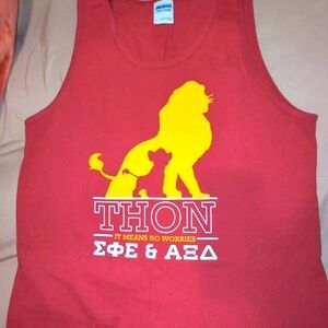 No Worries Red THON tank Top
